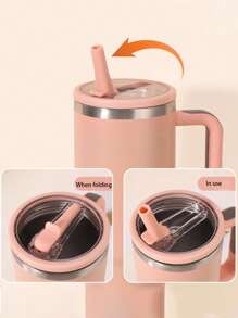 1PC 40 Oz Tumbler Flip Straw Lid Replacement Fit For Cup, Reusable Tumbler Cover, Spill Proof Splash Resistant Tumbler Lids For Cup Back To School