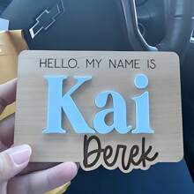 1 Stück Krankenhaus Namensankündigung, Babyparty Geschenk, Krankenhaus Schild, Baby Namensschild, Namensankündigung, Mini Baby Namensschild, Hallo Welt, Kunstaktivitäten für Kinder