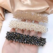 1 Stück/Set Haarspange mit Kunstperlen & Kristallen, große Haarklammer für Halbdutt, Haaraccessoire Geschenk für Mädchen, Muttertagsgeschenk, flache Haarklammer, Haarklammern, Clips fürs Haar, Haarspangen, Haarklauern