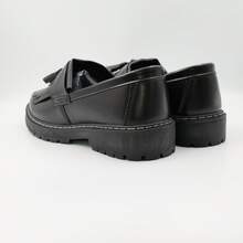 Men's Black Slip-On Casual Business Formal Loafers, Soft Sole Moccasin Shoes, British Style, Autumn/Winter - Black - View 4