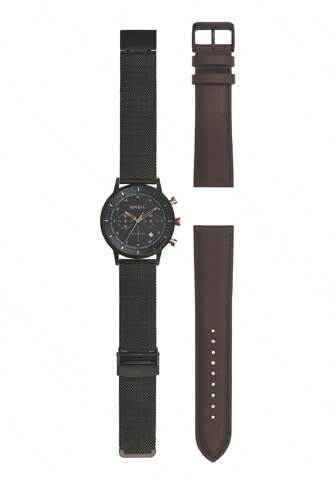 Breil Colección BREIL GENT SIX.3.NINE CRONÓGRAFOS Esfera GRIS MONOCROMÁTICA Movimiento de cuarzo CRONO y MALLA NEGRA AUTÉNTICO TW1862