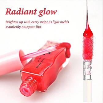 Leoyol 1pc水果蜂蜜精华唇油持久保湿淡化唇纹唇彩透明珠光唇釉