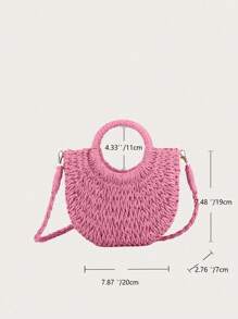 Yogodlns Sac à bandoulière en osier tissé, Décoration de marguerite, Petit sac à main fait main, Sac d'été bohème