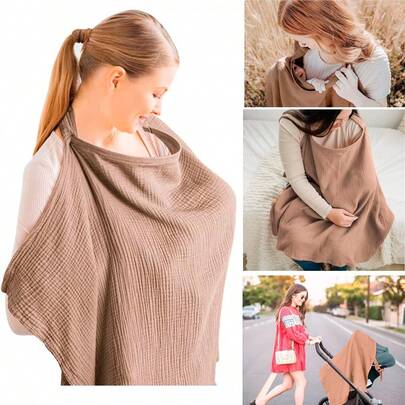 1PC/Set Muslin Privacy Nursing Cover Women Nursing Apron Muslin Breastfeeding Cover Soft Breathable Baby Nursing Scarf With Adjustable Neck Strap