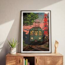 1buc Poză de perete nostalgică Estetică japoneză Imprime pe pânză Picturi Postere asiatice de epocă Decor retro pentru dormitor, sufragerie sau cărucior de bar, cămin, decor de perete Cadou pentru ea fără ramă - Multicolor - Vizualizare 5