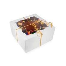 1/10 Packs 10x10x5 Inches White Bakery Boxes With Window Cake Board 10inch Cake Boxes For Cake, Valentine's Day, Pastries, Chocolates, Cookies, Pie, Birthday Party, Wedding, Easter - White 10x10x5inch - View 2