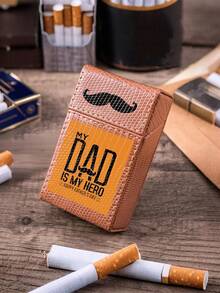 1 Peça Caixa De Cigarro Pequena De Presente Pu Pacote Inteiro 20 Caixa De Cigarro Grossa Flip Presente Do Dia Dos Pais Texto Personalizado Personalização