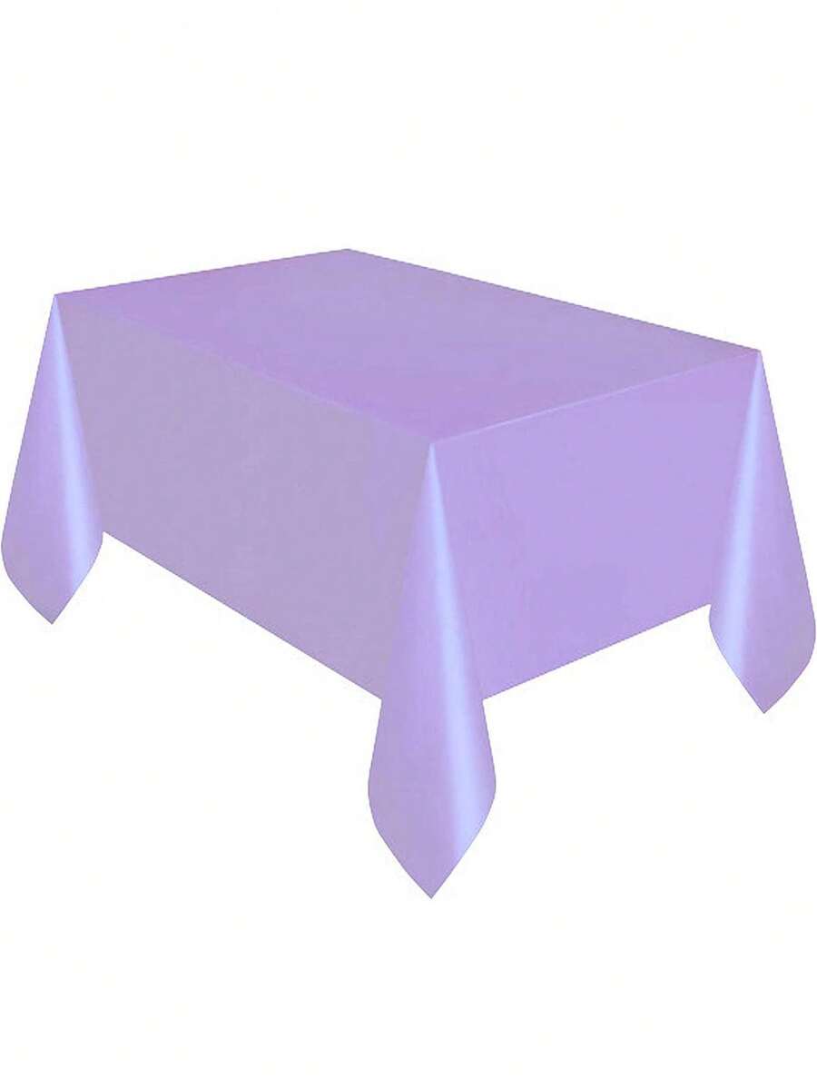 5pcs 137x183cm Disposable Solid Color Tablecloth Birthday Party Wedding Christmas Table Cover Wipe Covers Rectangle Desk Cloth Decor - Mauve Purple - View 1