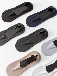1/5/7 pares de calcetines casuales invisibles y transpirables para hombre, de colores múltiples, de corte bajo y con silicona antideslizante, para primavera/verano