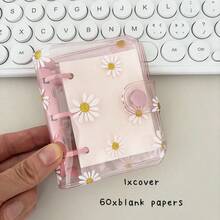 1 套 3 孔雏菊笔记本、活页环口袋便笺本、60 张网格纸/空白纸、DIY 迷你垃圾日记本手册、学校用品、返校 - 均碼 - 查看 6