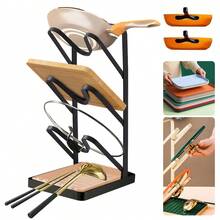 3 Saucepan Pot Pan Storage Rack Holder Kitchen Cupboard Organiser Stand Shelf UK - Black Pan Dish Storage Holder - View 6