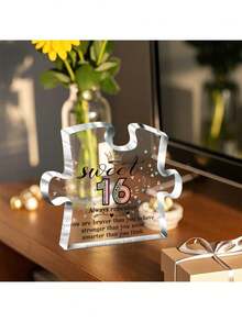 Tấm bảng sinh nhật bằng acrylic, món quà hoàn hảo cho các cô gái 16 và 18 tuổi, vật trang trí quà tặng ngọt ngào, quà kỷ niệm, trang trí phòng ngủ, vật trang trí bàn làm việc, trang trí giỏ quà sinh nhật và quà tặng ngày lễ/Giáng sinh. - trong suốt - Xem 6