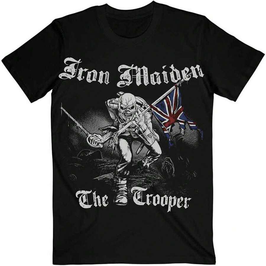 Iron Maiden Sketched Trooper T Shirt - Black - View 1