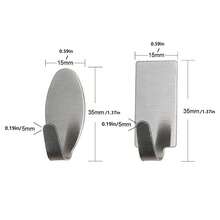 6pcs Stainless Steel Asymmetrical Mini Hooks, No Drilling Strong Adhesive Kitchen Hooks - Multicolor - View 5