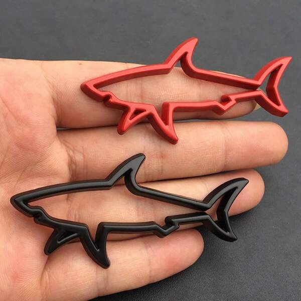 Car Styling 3D Metal Sticker Fish Shark Emblem Badge Decals Automobile Motorcycle Fuel Cap Decoration Logo Car Accessories