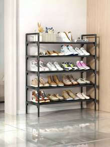 1pc 6/7 Layers Shoe Storage Rack, White/Black Bracket Bold Upgrade Shoe Shelf, Can Store 20 Pairs Of Shoes, Bags, Hats, Jackets And Umbrellas, Suitable For Entrance Hall/Apartment/Dormitory