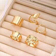 16pcs/ Set Asymmetrical Gold Ring Set Jewelry Women