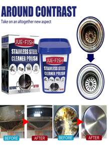 100g Stainless Steel Cleaning Paste, Magic Cleaning Paste, Kitchen Cleaning Agent Rust Remover. Effectively Removes Grease And Stains, Quickly Dissolves Oil Residue At The Bottom Of Pots, Restoring Cookware To A Clean State.