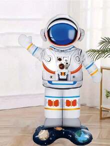 1pc Oversize Astronaut Shaped Foil Balloon, Space Theme Suitable For Birthday, Wedding, Anniversary, Memorial Party Decoration And Room Decor - Multicolor - View 1