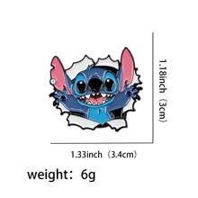 Disney 1 pièce Broche Disney Stitch, épinglette émaillée distinctive - Insigne mignon pour sacs à dos et vêtements, accessoire de broche pour vêtements, attache de sac