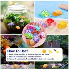 10pcs Glow-In-The-Dark 3D Turtle Figurines,Fish Tank Decor, - Colorful, Translucent Plastic Decorations For DIY Crafts, Party Favors, Classroom Rewards & Beach-Themed Events