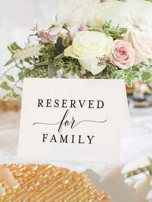 10pcs Wedding Reserved Place Cards For Family, Table Setting Cards For Engagement And Reception, Reserved Table Signs For Weddings, Parties, Restaurants Summer Birthday Gifts Beach Back To School School Supplies Room Decor - Multicolor - View 2