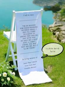 Reserved Wedding Memorial Chair Sign, Personalized Fabric Sign, Wedding Chair Banner In Memory Of Loved Ones, Custom Memorial Wedding Sign