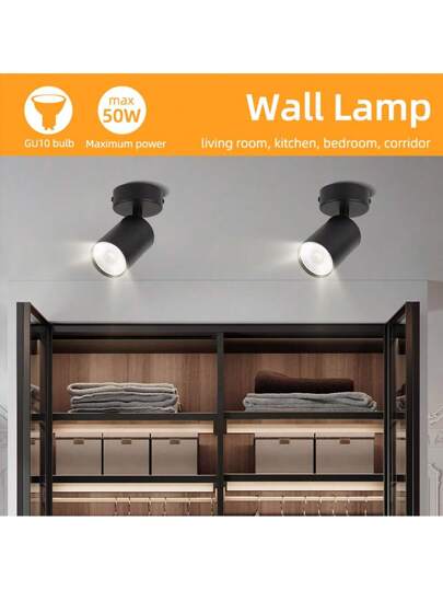 Ative Ceiling Mounted Linear Track Lighting, Wand Living Room Single/Double/Triple/Quad Head Aluminum Spotlight GU10 Lamp Holder, Vintage Or out Bulbs, Easy Installation, Hardwired, Exhibition Hall/Reading Room/Dining Room/Bar/Bedroom/Cafe/Dining Hall/Clothing Store/Living Room, Available In Multiple Sizes As Needed view 9