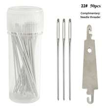 50pcs Cross Stitch Needles Assortment 22/24/26 Sizes, Handcraft Embroidery DIY Tools Needle Threader & Needle Case