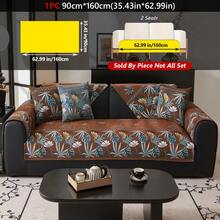1PC Tropical Print Sofa Cushion Modern High Sense Style Living Room Home Decoration Sofa Cover For Single 2 Persons 3 Persons 4 Persons Sitting Sofa Chenille Fabric Jacquard Knitting Process Pet Anti-Dirty Sofa Cover Cushion - Coffee Brown - View 18
