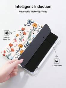 花朵图案平板电脑保护套，适用于 iPad 10.2 英寸、iPad Pro 2021/2020、iPad 9/10 代、Galaxy Tab A8 10.5 英寸 2022、Matepad 10.4 英寸/Tab 等，防摔，铅笔槽，睡眠/唤醒支持 - 彩色 - 查看 5
