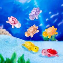 10pcs Glow-In-The-Dark 3D Turtle Figurines,Fish Tank Decor, - Colorful, Translucent Plastic Decorations For DIY Crafts, Party Favors, Classroom Rewards & Beach-Themed Events