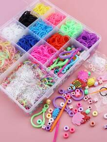 Rubber Bands Bracelet Kit Making Kit DIY 3000+ Bands Refill Set Colorful Rubber Bands Kits With Storage Container 24+ Colors Birthday For Friend Craft Kits For Friendship - Rubber Band - View 2