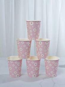 10/25 Vasos de papel desechables con temática de flores frescas, de 9 onzas/250ml, vasos de bebida desechables, vasos de café desechables para fiestas de cumpleaños, adecuados para diversas fiestas, bodas, hogares, oficinas, vasos de bebida, vasos de bebida fría, vasos de té caliente, tazas de café, vasos de comedor, suministros y accesorios para fiestas de cumpleaños