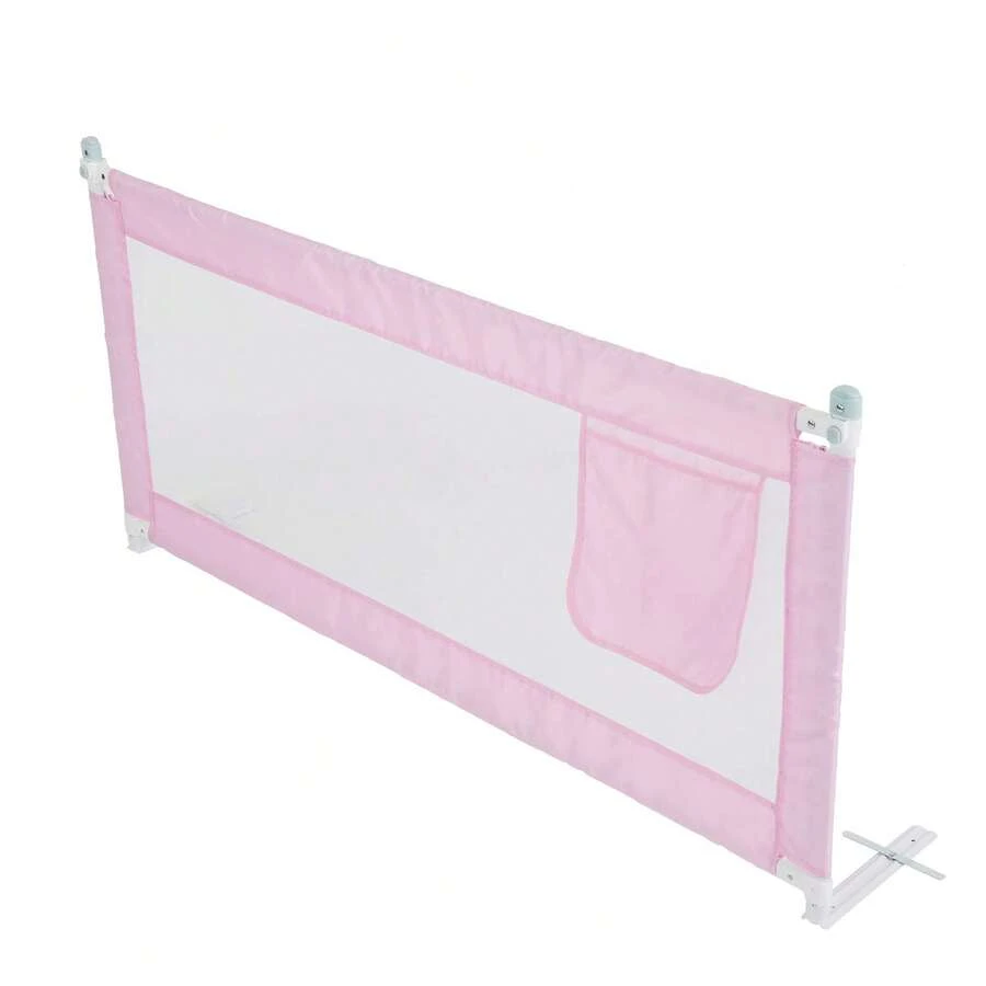 Bed Guard 150x80CM Bed Rail Foldable And Adjustable Bed Rail - Pink - View 1