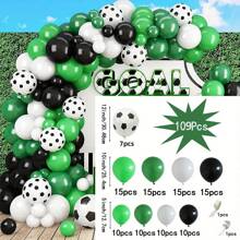 128 Peças Kit de Arco de Balões de Látex com Tema de Futebol para Decoração de Festa de Aniversário, Casamento, Bottom e Suprimentos Domésticos