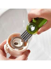 3-In-1 Multifunctional Cup Bottle Cleaning Brush - Mini Lid Cleaner With Grooves And Gaps, Suitable For Kitchens And Bathrooms - Random Color - View 7