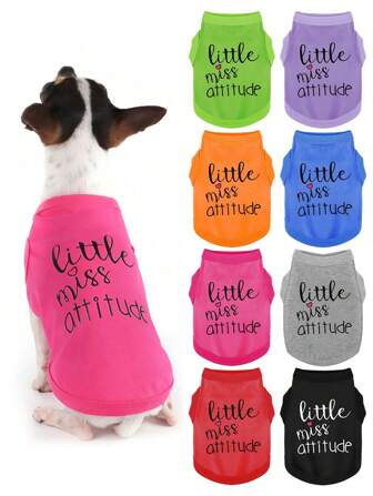 1pc Letter Graphic Pet Tank For Dog And Cat For Summer