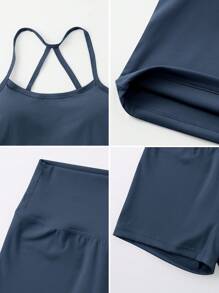 NcmRyu Conjunto de yoga y deporte para mujer NcmRyu con espalda con tirantes, sensación naked a prueba de sentadillas, secado rápido, para primavera/verano