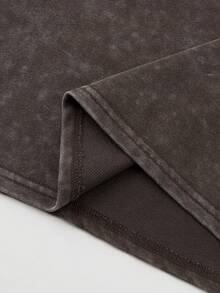 Shwiy Men's Street Casual Washed Sleeveless Top With Retro Ramen Print, Slim Fit Cartoon Letter Minimalist Stylish Leisure - Coffee Brown - View 6