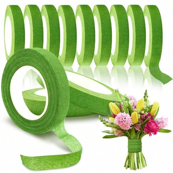 1Roll Green Brown Bouquet Floral Tapes Self-Adhesive Stamen Wrapping Paper Tape DIY Flowers Decor For Florist Wedding Party Props
