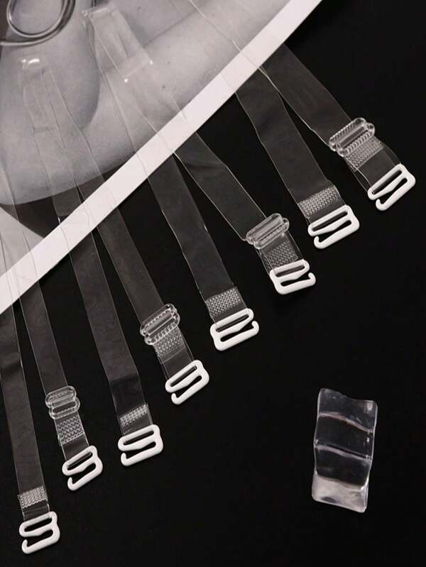 8 قطع شريطة صدرية شفافة غير مؤلمة قابلة للضبط، مرنة للغاية، قابلة للفصل والتعديل لملحقات ملابس داخلية وأصناف أزياء النساء، مناسبة لحمالات الصدر بلا أشرطة، اكسسوارات حمالات صدر غير ظاهرة وغير قابلة للانزلاق