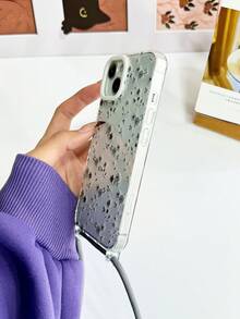 1 carcasă de telefon transparentă din TPU moale, cu model de trandafir gri și 1 curea detașabilă reglabilă, compatibilă cu 17/17 Pro/Air/17 Pro Max/15 Pro Max/15 Pro/15 Plus/11/12/12 Pro Max/13/13 Pro Max/14/14 Pro Max/14 Plus/16/16 Pro/16 Plus/16 Pro Max, potrivită pentru drumeții, activități în aer liber, femei, iubită, prietenă, cadou