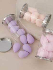 7个迷你化妆海绵，PVC桶装，超柔软不吸水干湿两用化妆海绵，化妆海绵 - 彩色 - 查看 3