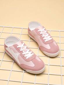 Boys Girls Fashion Sneakers Foldable Back Retro Classic Casual Tennis Lightweight Breathable Walking Shoes For Little/Big Kid - Pink - View 4