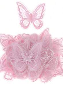 10/20 piezas Parche bordado de mariposa para coser, insignia para boda y vestido de novia, aplique bordado para manualidades de costura y DIY - Multicolor - Ver 8