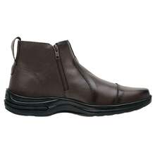 Men's Casual Genuine Leather Boot With Side Zipper, Non-Slip Comfort Rubber Sole - Cà phê nâu - Xem 3