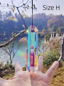1 Stück großer Kristall Sonnenfänger Prisma, Glas Prisma zum Aufhängen als Sonnenfänger, Regenbogenerzeuger für Fenster, Balkon, Küche, Garten Dekoration, Feiertage, Feste