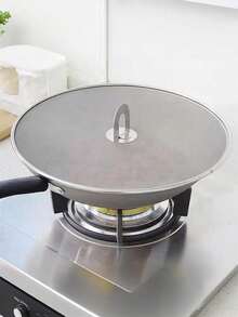 Foldable Handle Kitchen Anti-Oil Splash Cover Filter Net Pan Lid, Cooking Tool - Multicolor - View 4