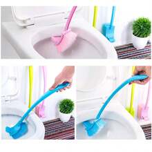 3件套/1件/重型双面马桶刷，带长支架 - 加厚底座和手柄，耐用塑料材质，节省空间的垂直收纳，适用于浴室和淋浴房清洁 - 现代浴室的理想之选 - 彩色 - 查看 5